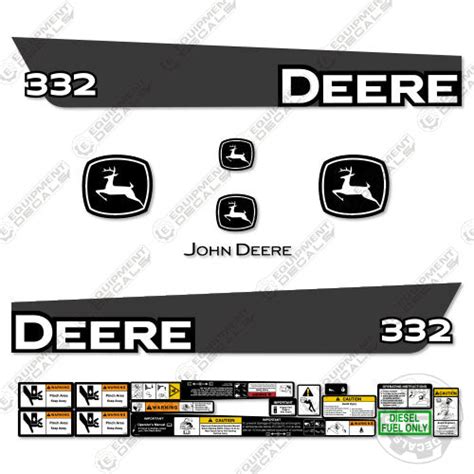 john deere 332 skid steer decals|Fits John Deere 332 Decal Kit Skid Steer – Equipment Decals.